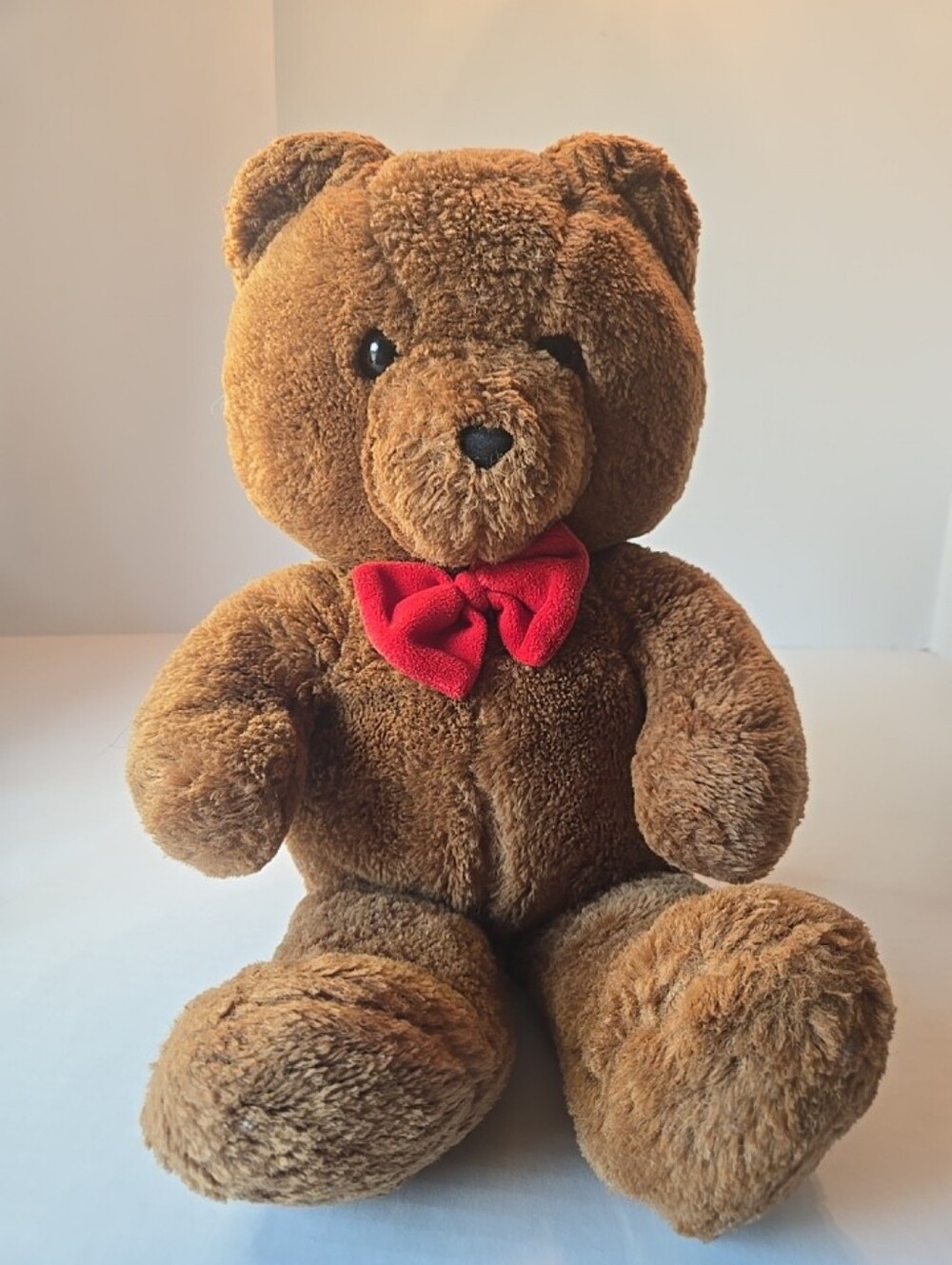 Vintage Dakin Teddy Bear 1986 Fun Farm Honey Jo Brown 20" Plush Red Bow